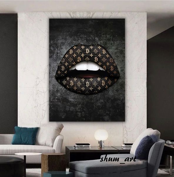 Картина Губы Lips Louis Vuitton 10342 фото